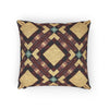 Woven Pillow — Geometric Boho Throw Pillow with Warm Earth Tones