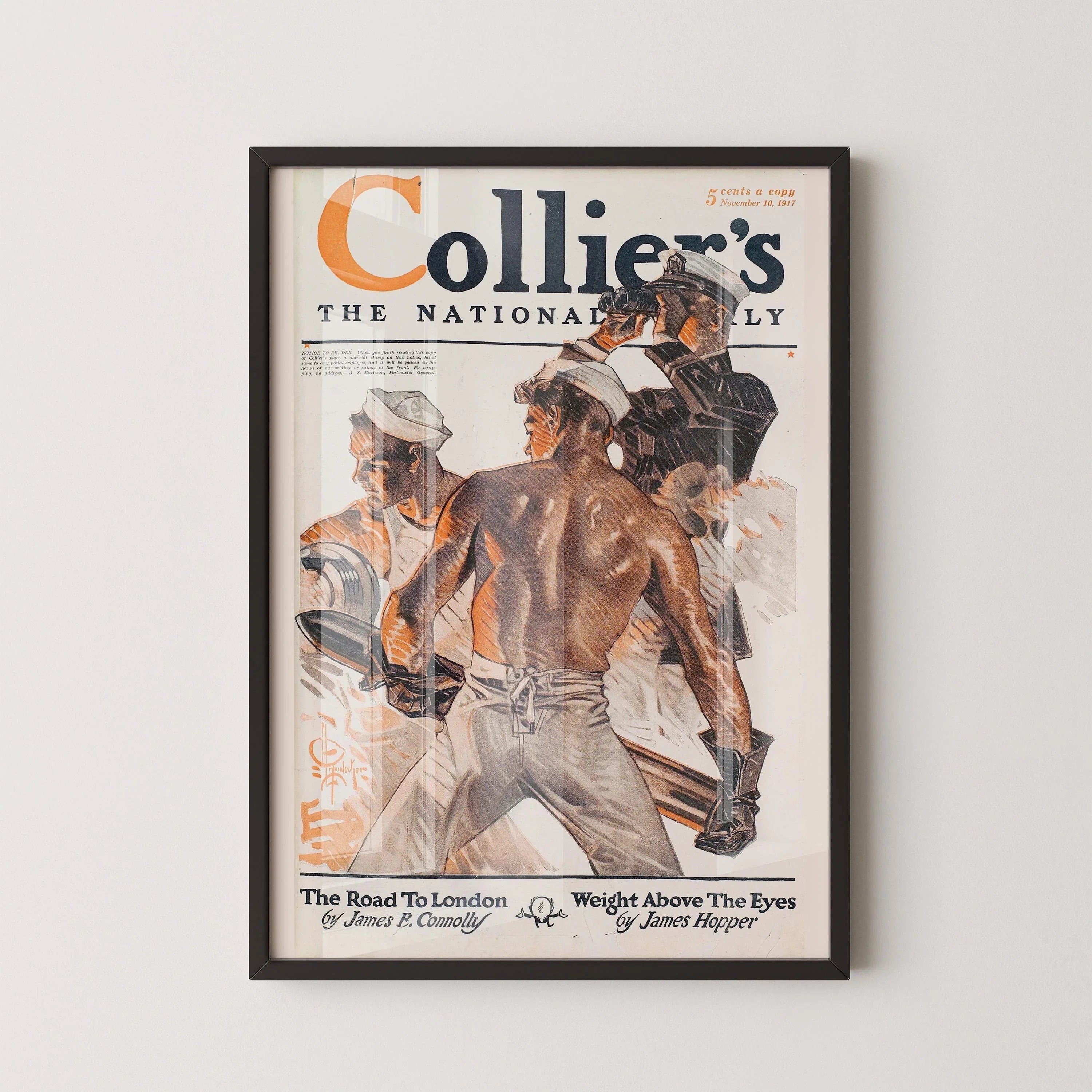 1917 Collier's Sailor Print: Edward Penfield LGBTQ+ Nautical Art