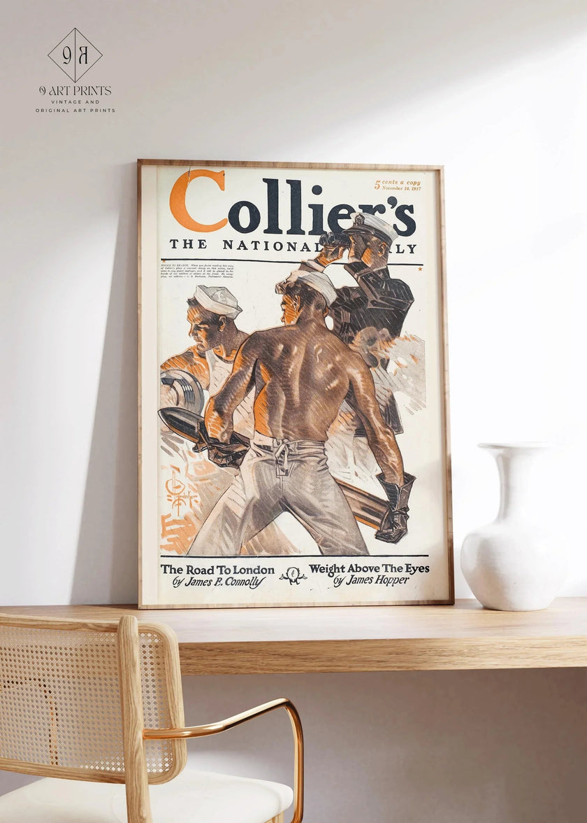 1917 Collier's Sailor Print: Edward Penfield LGBTQ+ Nautical Art