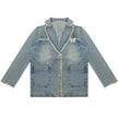 Loose Denim Jacket Polo Collar Single-Breasted Design