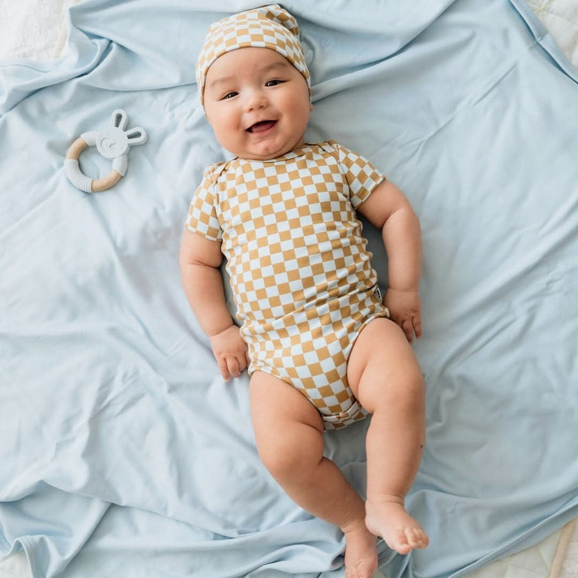 Baby Short Sleeve Bamboo Onesie | Paradise Floral