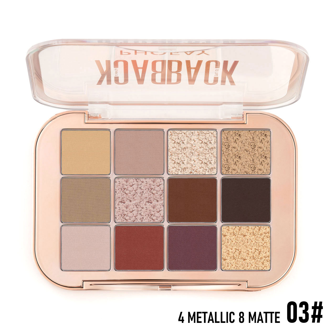 PHOFAY 12-Color Eyeshadow Palette – Matte & Shimmer Blendable Shades (4 Colour Sets)