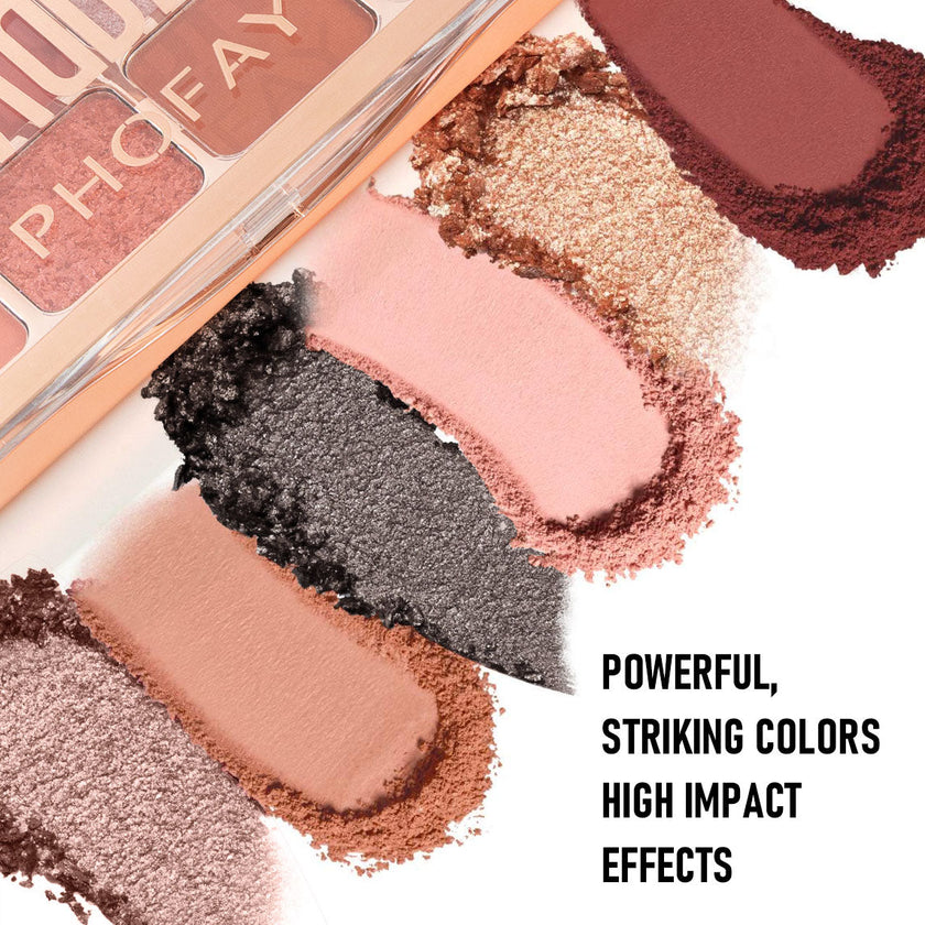 PHOFAY 12-Color Eyeshadow Palette – Matte & Shimmer Blendable Shades (4 Colour Sets)