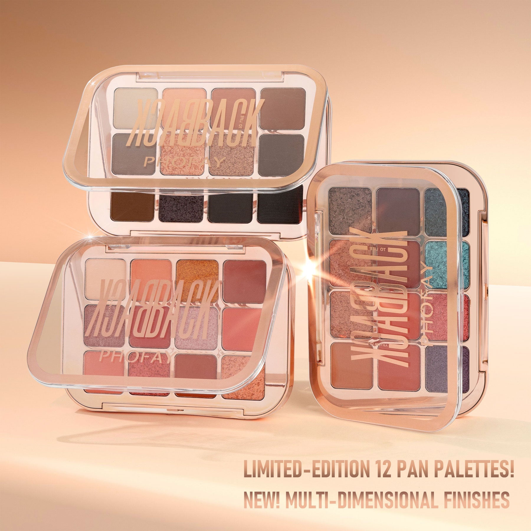 PHOFAY 12-Color Eyeshadow Palette – Matte & Shimmer Blendable Shades (4 Colour Sets)