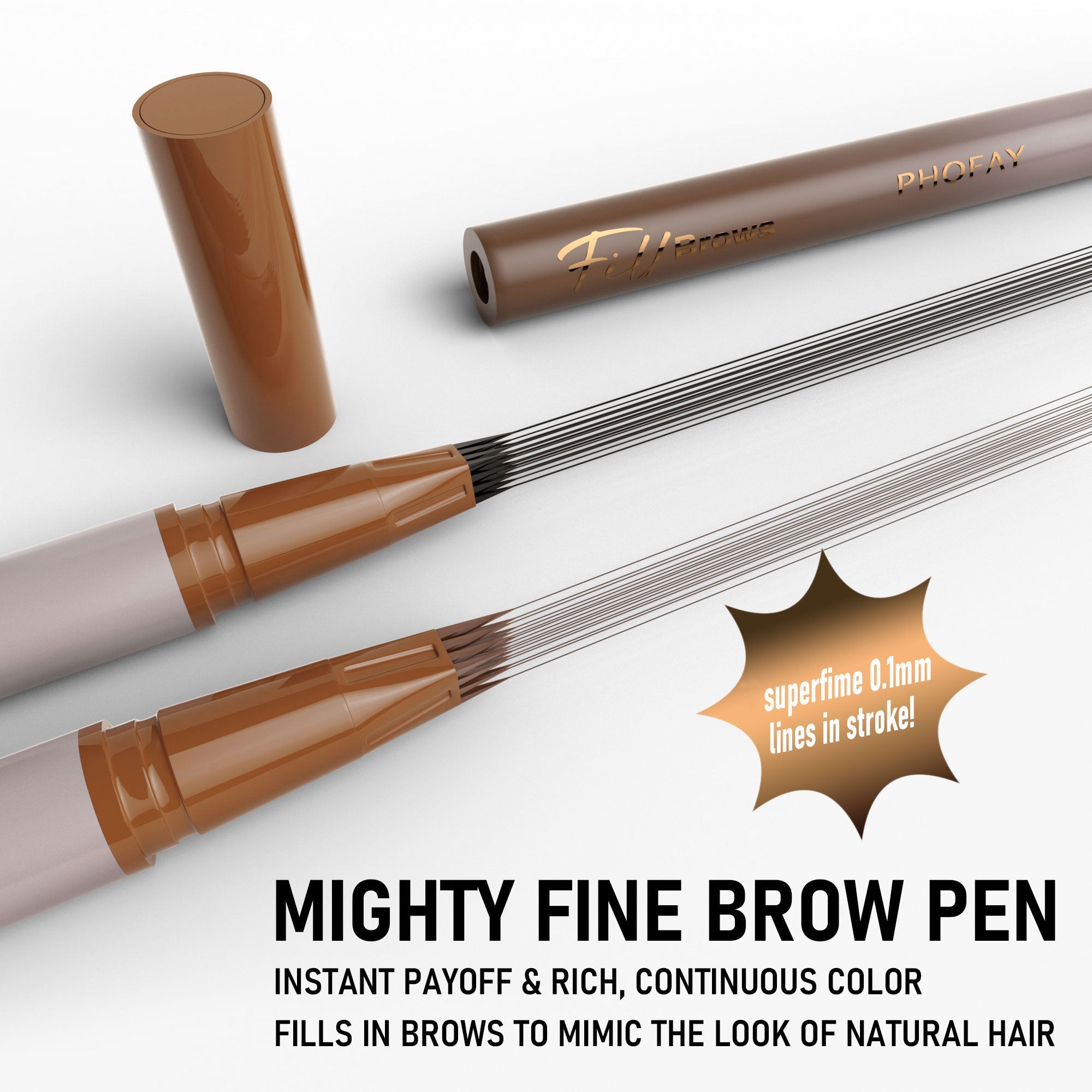 PHOFAY Waterproof Eyebrow Pencil – Natural Fill & Define, 4 Shades