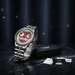 Unisex Chain Watch Mechanical Moon Phase Stainless Steel Dress Watch