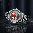 Unisex Chain Watch Mechanical Moon Phase Stainless Steel Dress Watch