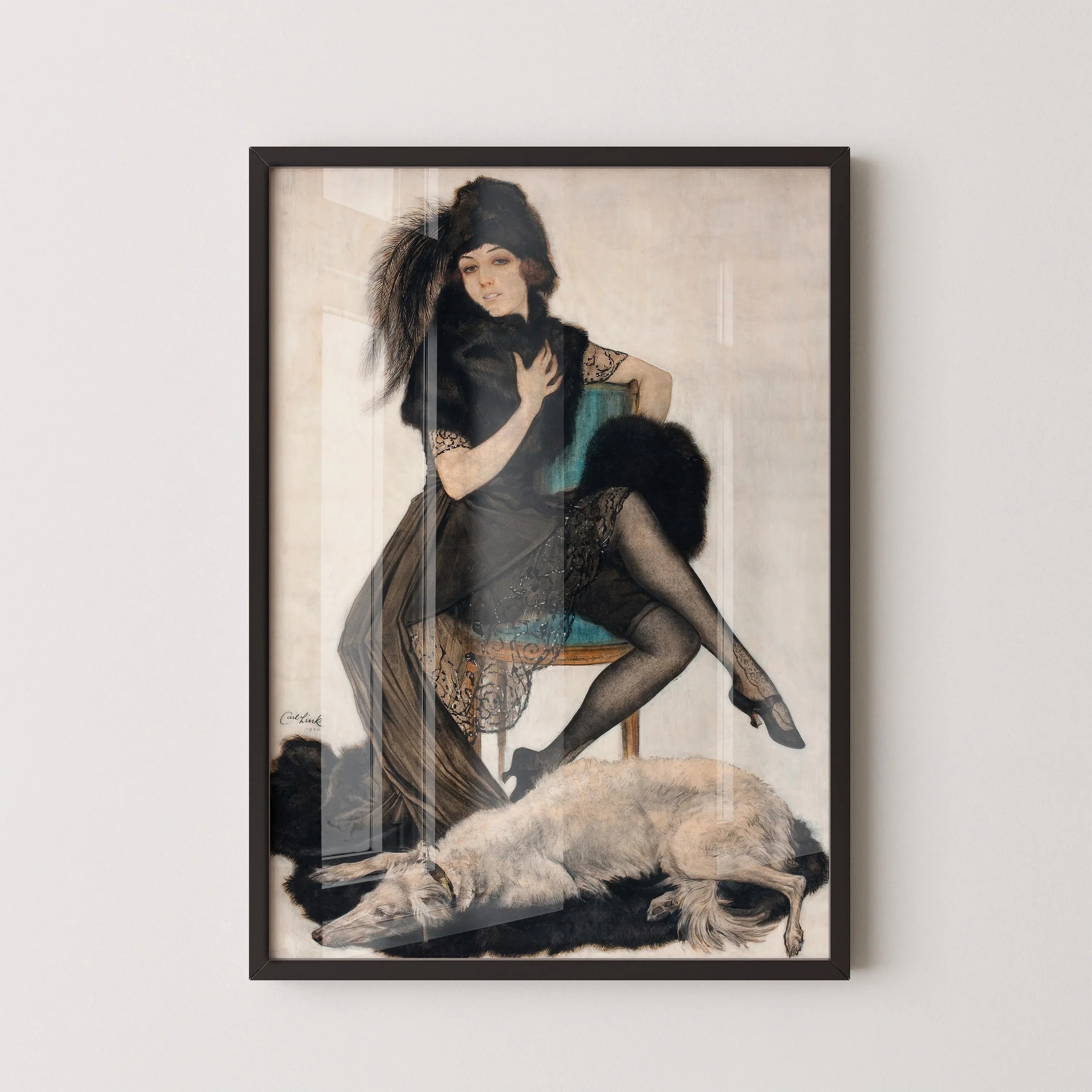 1920s Glamour Print: Carl Link, Fur and Lace Elegance