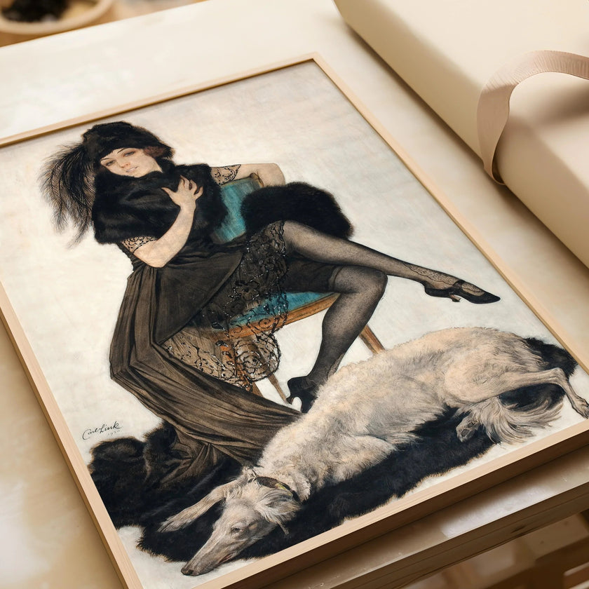 1920s Glamour Print: Carl Link, Fur and Lace Elegance
