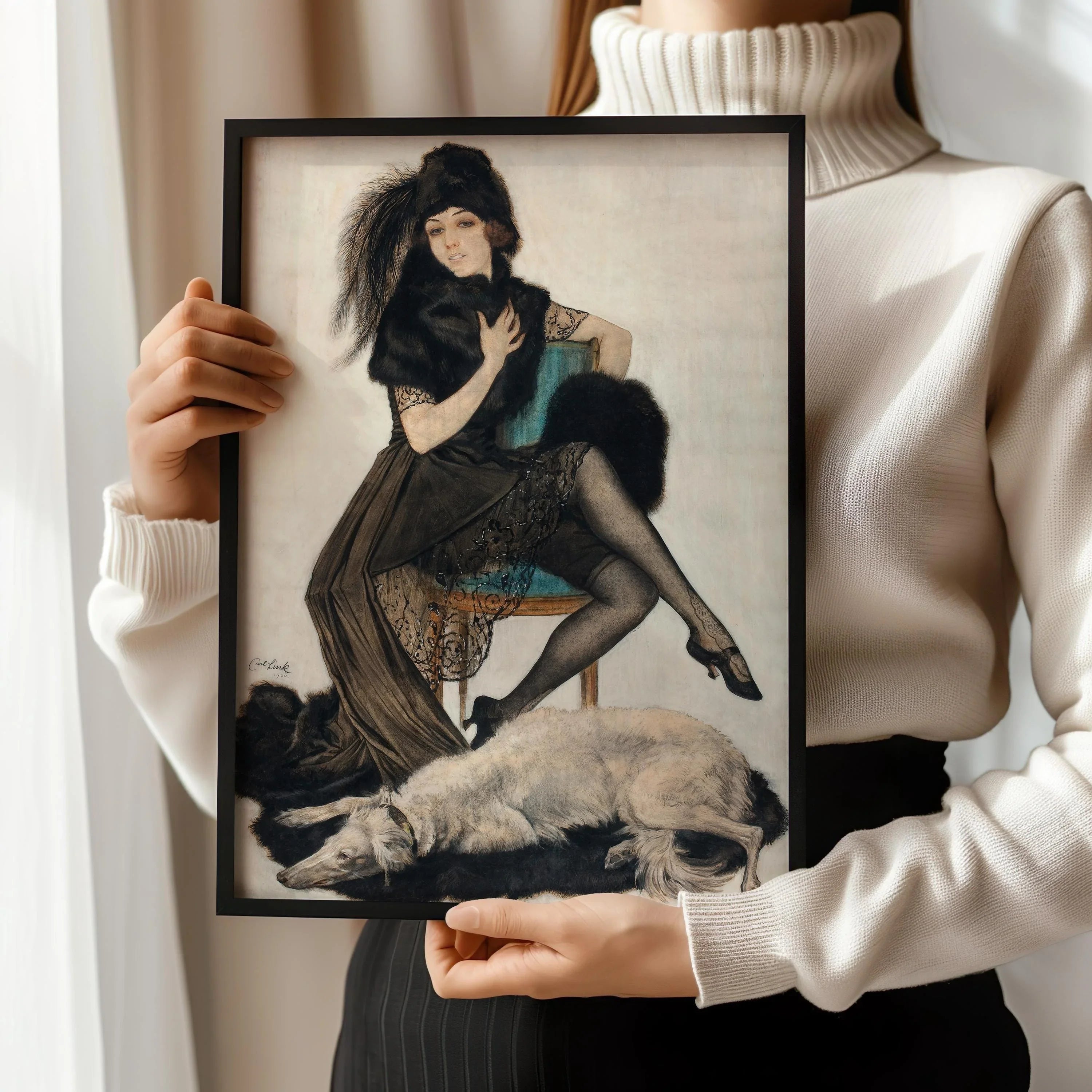 1920s Glamour Print: Carl Link, Fur and Lace Elegance