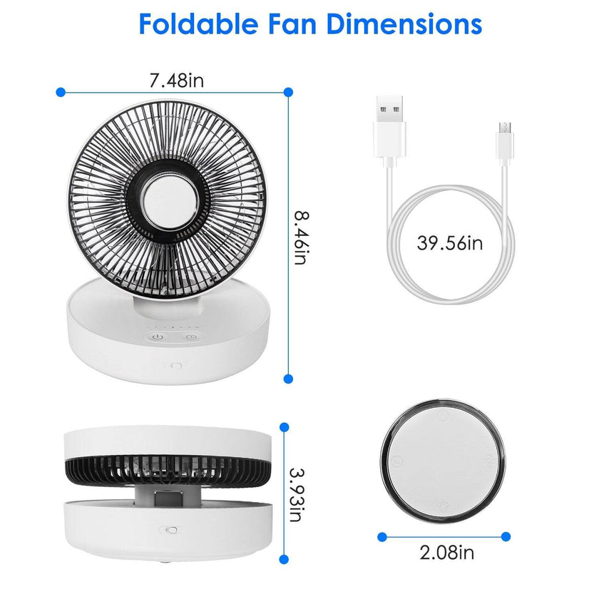 Foldable Rechargeable Portable Remote Control Desk Fan