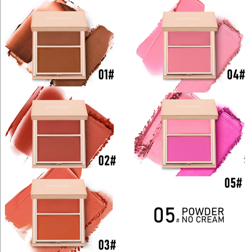 PHOFAY Double-Take Cream & Powder Blush Duo – Multi-Colour Blush & Contour Set