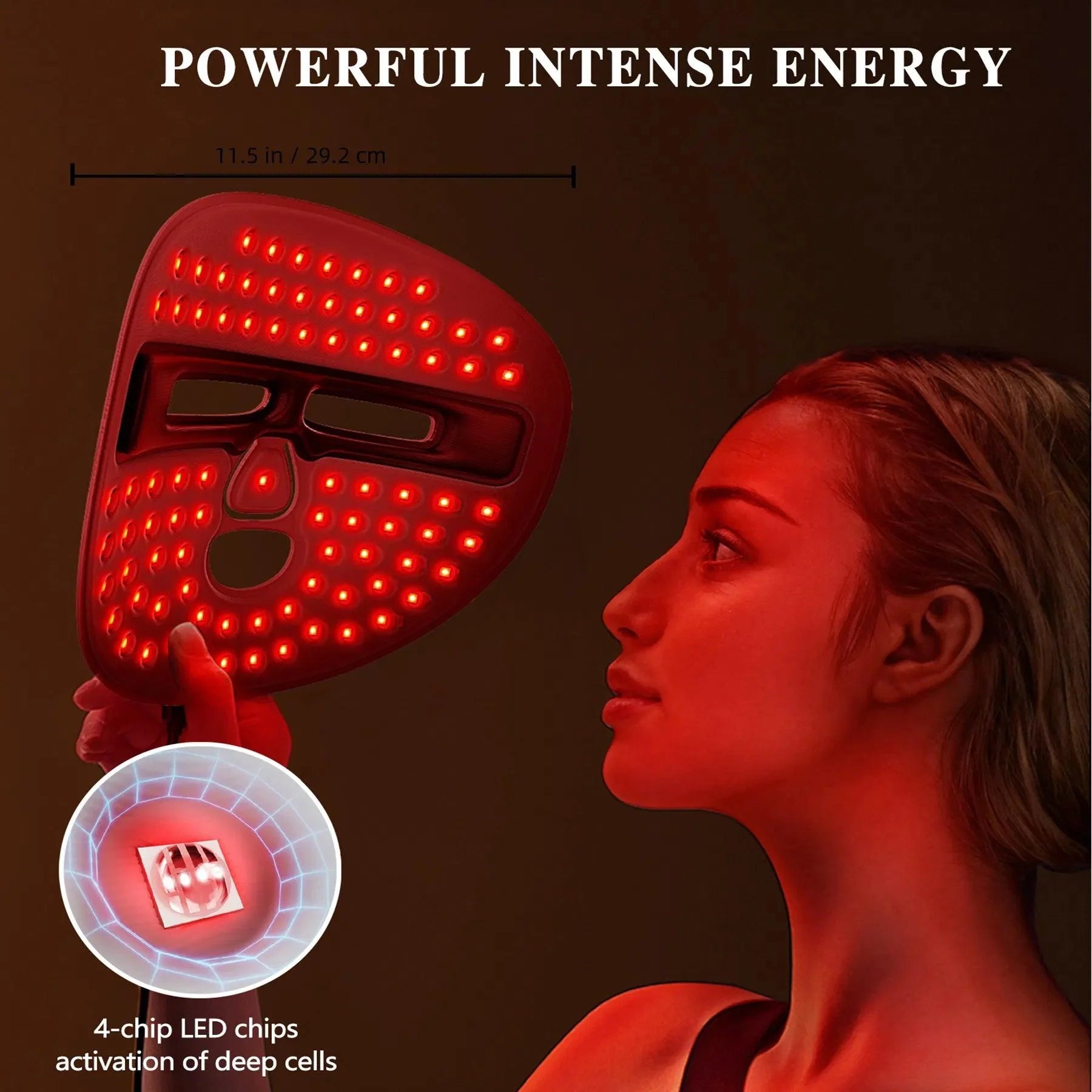 LED Red Light Therapy Face Mask 336 LEDs 3-Mode Wireless Skincare Mask