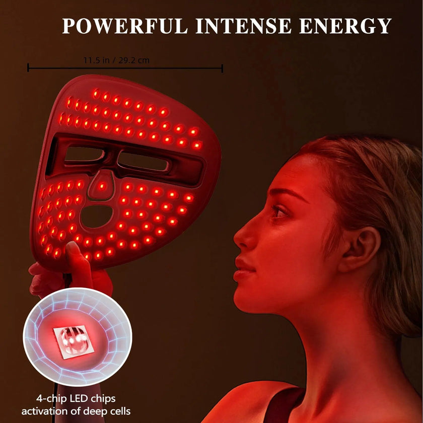 LED Red Light Therapy Face Mask 336 LEDs 3-Mode Wireless Skincare Mask