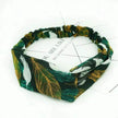 Women Retro Style Knotted Hairband floral Print Cross Headband