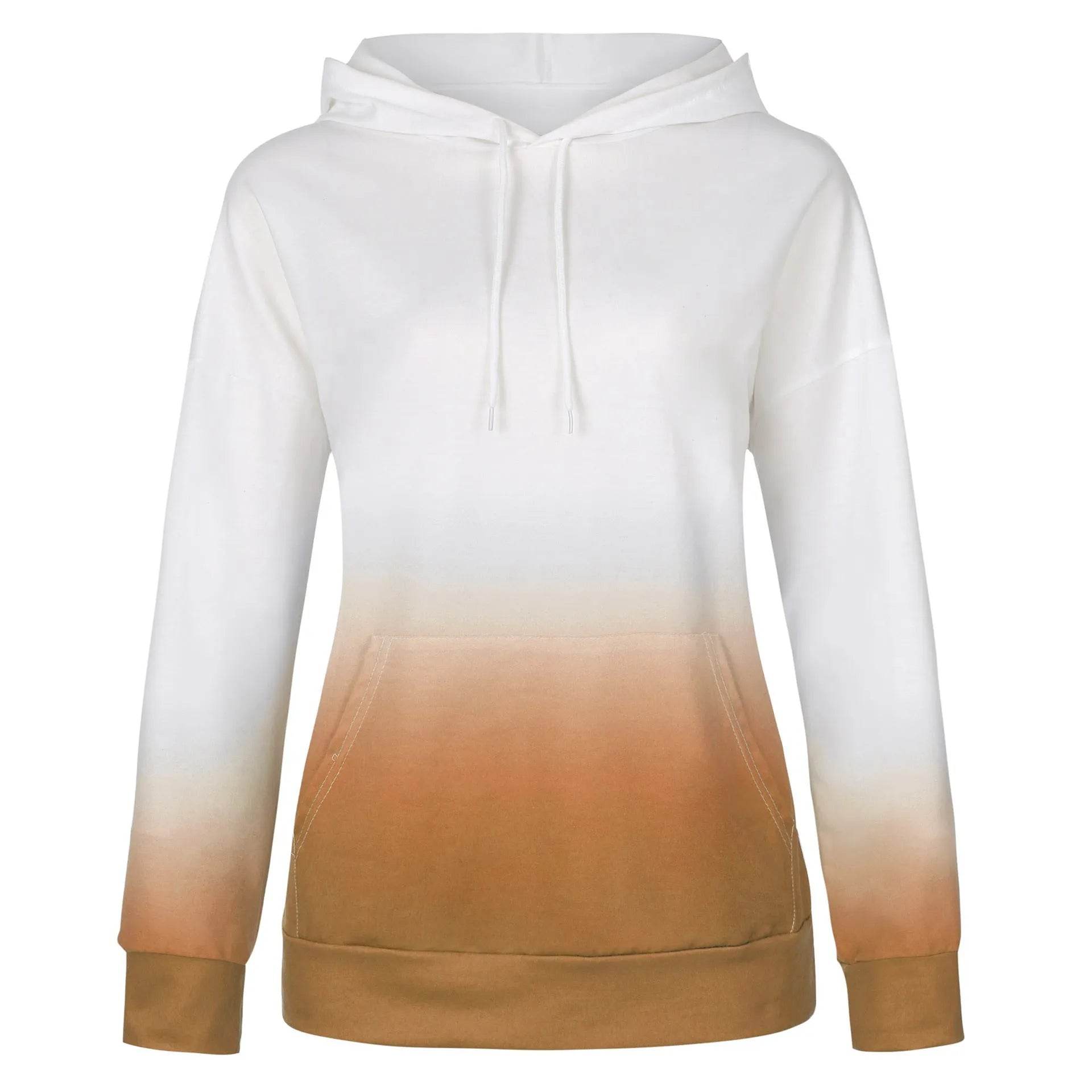Women Tie-dye print hooded long sleeves