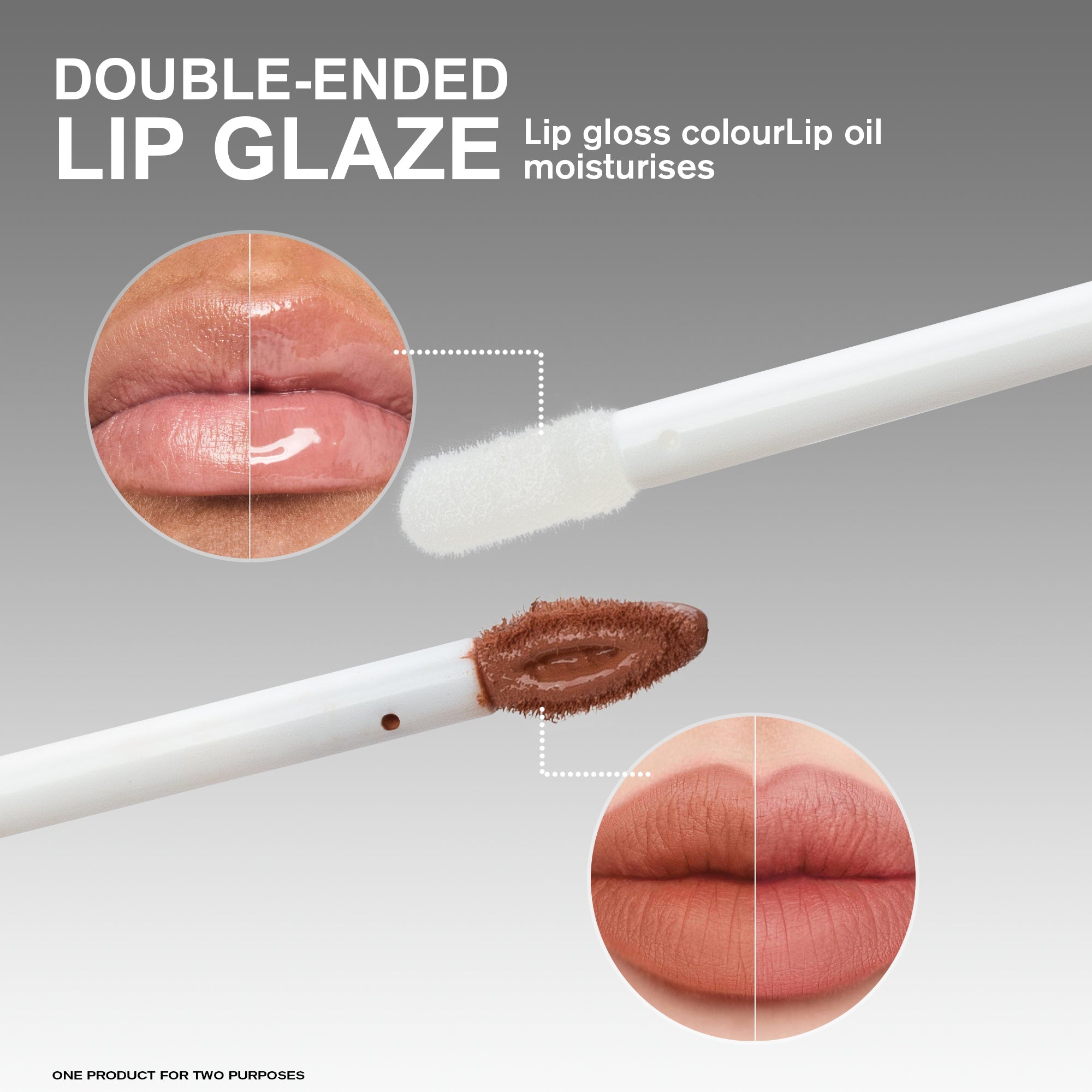 Double-Head Non-Stick Lip Gloss – 8 Shades + Full Set | Long-Lasting Colour