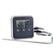 Kitchen Probe Thermometer with Timer, 1m Cable, 0°C to 250°C, Stand Hang Magnet, Black and White