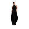 Fashionable And Elegant Belted Pleated Jumpsuit With A Cinched Waist