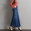 New Fashion Fitted Button up Mermaid Midi Denim Skirt