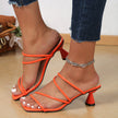 Women's Square-Toe Chunky Heel Sandals – Roman Style Thin Strap High Heels
