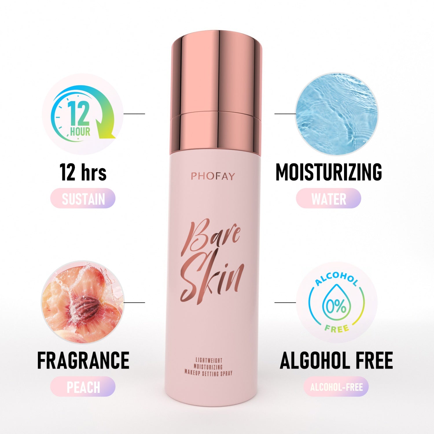 PHOFAY Moisturizing Setting Spray – Long-Lasting Makeup Fixer & Hydrating Mist (100ml)