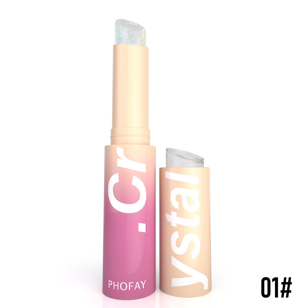 PHOFAY Crystal Jelly Highlight Stick – Shimmer Eyeshadow, Highlighter & Lip Balm (6 Shades)