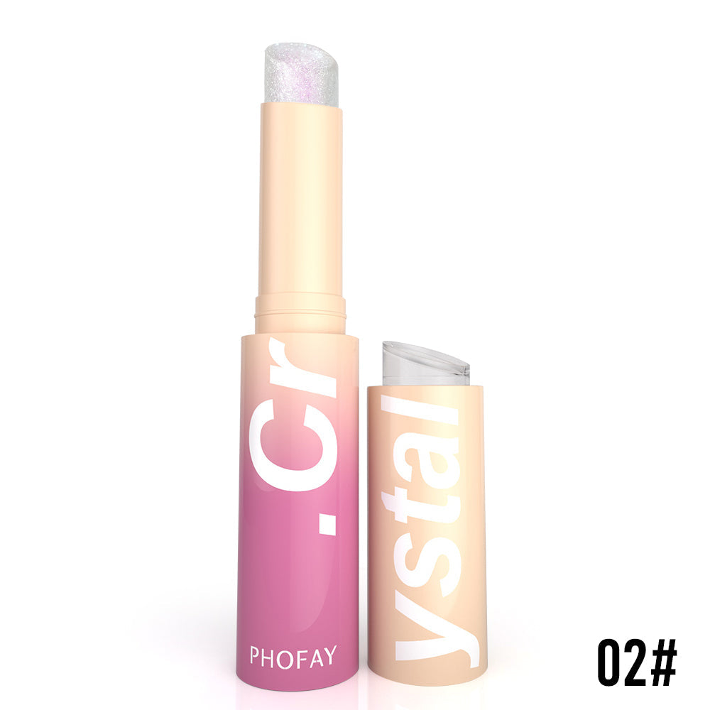 PHOFAY Crystal Jelly Highlight Stick – Shimmer Eyeshadow, Highlighter & Lip Balm (6 Shades)