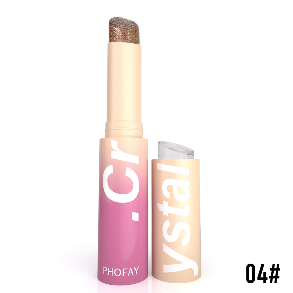 PHOFAY Crystal Jelly Highlight Stick – Shimmer Eyeshadow, Highlighter & Lip Balm (6 Shades)