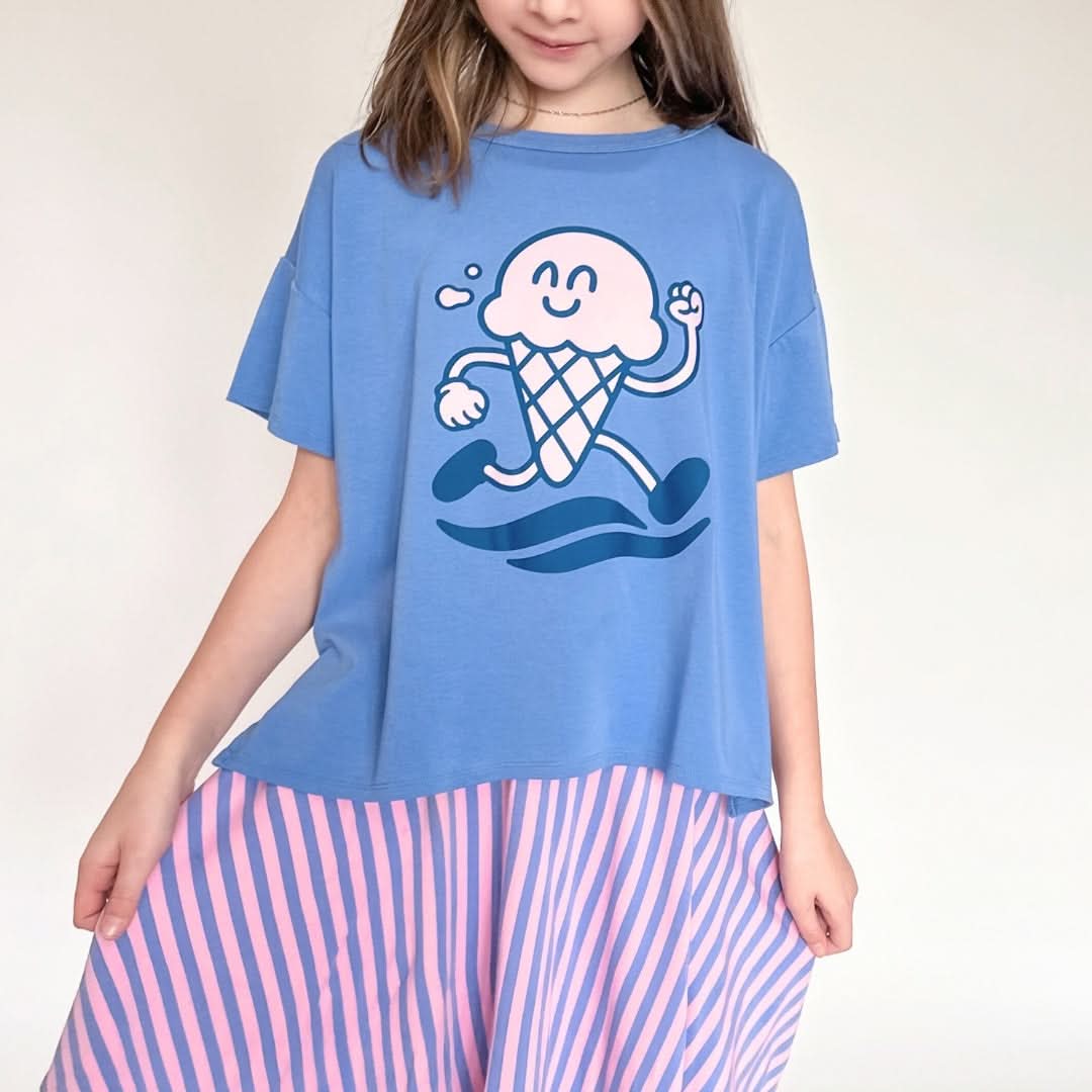 Youth Bamboo Graphic Oversized T-Shirt | Flower Child On Taffy Pink