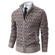 2025 Fall Winter Men Fleece-lined Thick Stand Collar Sweater Cardigan for men