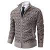 2025 Fall Winter Men Fleece-lined Thick Stand Collar Sweater Cardigan for men