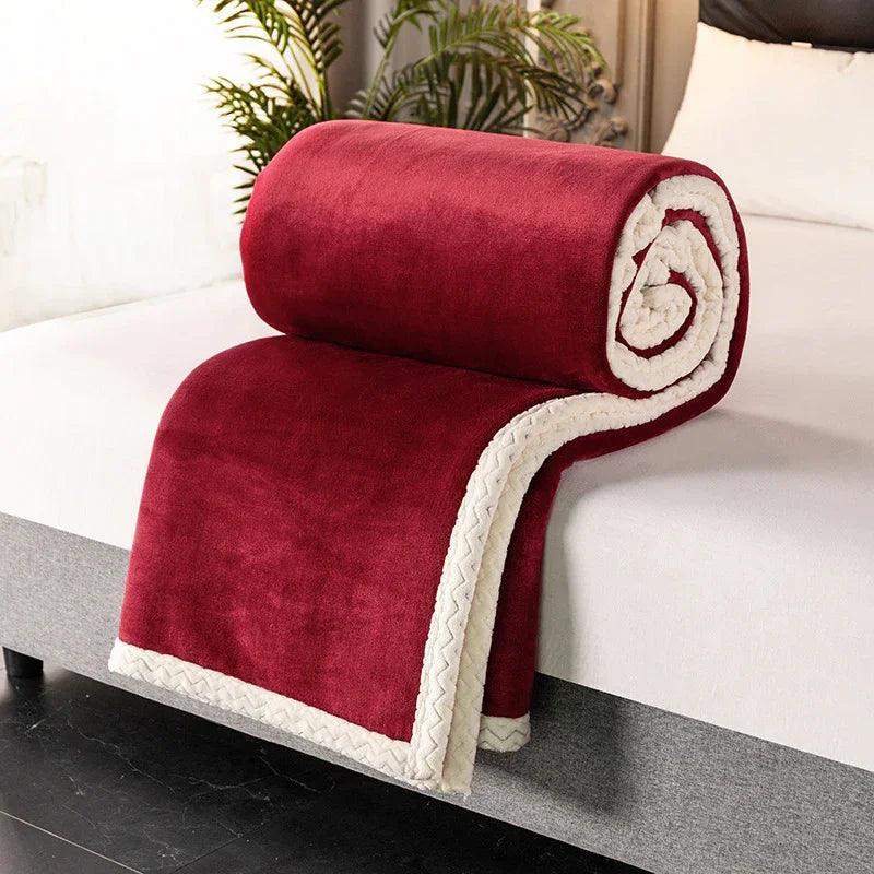 Double fleece blanket fleece blanket thick fleece blanket