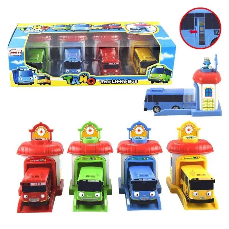 Toy pull back bus