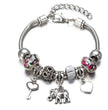 Elephant Charm Bracelet – Alloy Boho Jewelry for Women in 6 Colors (Pink, Blue, Red & More)