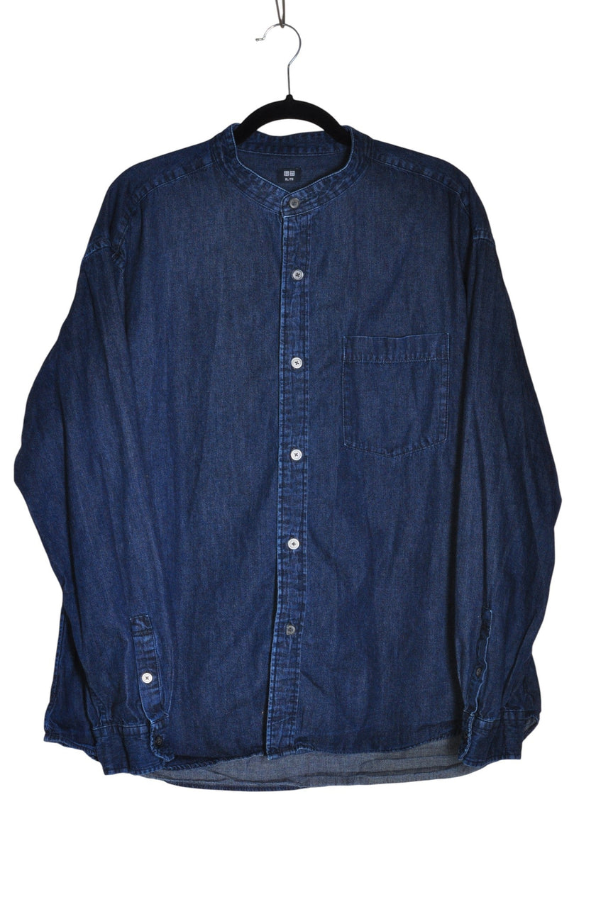 UNIQLO Men Denim Tops Regular fit in Blue - XL
