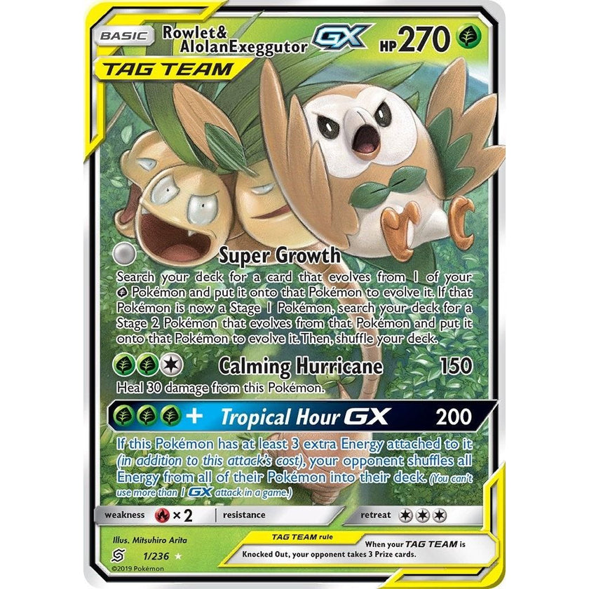 Rowlet & Alolan Exeggutor GX (1/236) (SM11)
