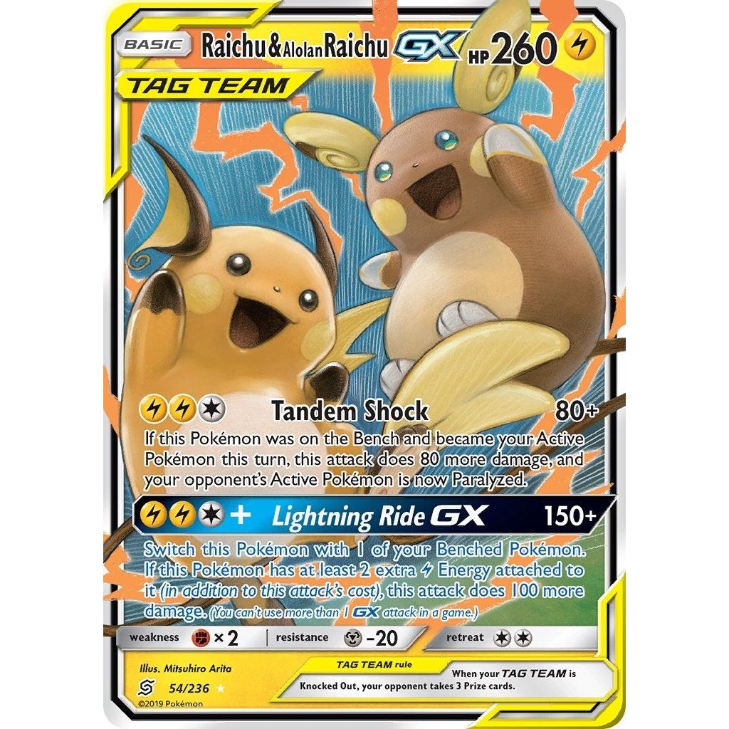 Raichu & Alolan Raichu GX (54/236) (SM11)