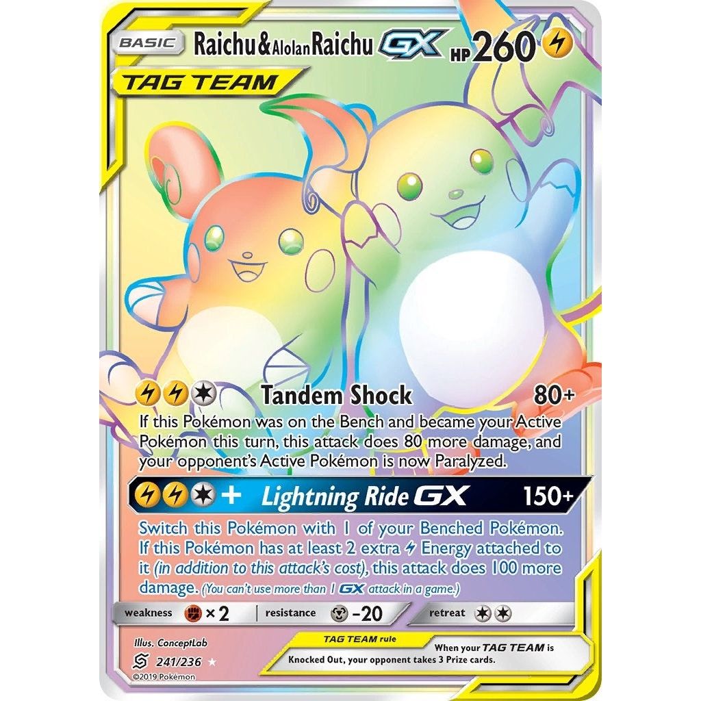 Raichu & Alolan Raichu GX (Secret) (241/236) (SM11)