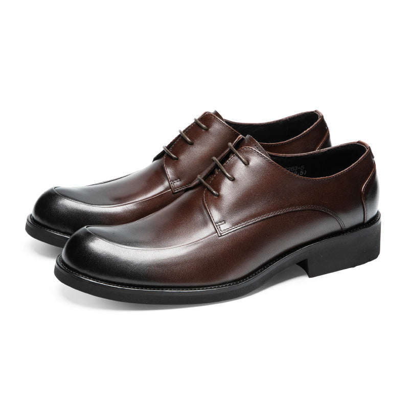 Men's Genuine Cowhide Leather Business Shoes – Breathable, Cross-Strap, Sizes 37–46