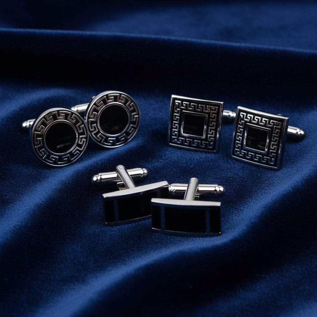 Men's French Shirt Cufflinks – 8 Styles Metal & Velvet Business Cufflinks | Canada & USA