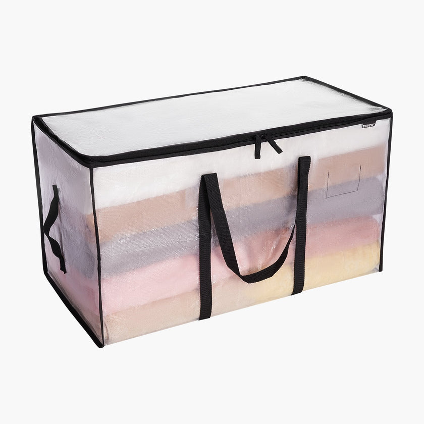 90L Blanket and Comforter Storage Bags, 6-Pack, Foldable, Reinforced Handles, Closet Organiser