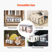 90L Blanket and Comforter Storage Bags, 6-Pack, Foldable, Reinforced Handles, Closet Organiser
