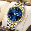 TOMI Diamond Encrusted Quartz Watch for Men – Stainless Steel Dress Watch