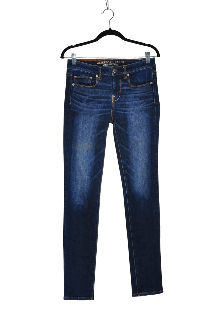 AMERICAN EAGLE Women Straight-Legged Jeans Regular fit in Blue - 4