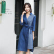 Casual Fashion Slim denim Wrap dress