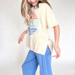 Youth Bamboo Graphic Oversized T-Shirt | Flower Child On Taffy Pink