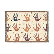 Handprint Woven Blanket — Cozy Decorative Throw with Playful Handprint Pattern