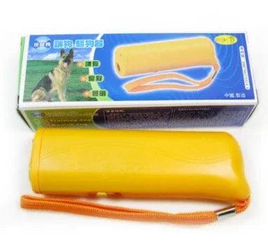 3-in-1 Anti Barking Dog Training Device – Ultrasonic Repeller & LED Flashlight (Black / Yellow)