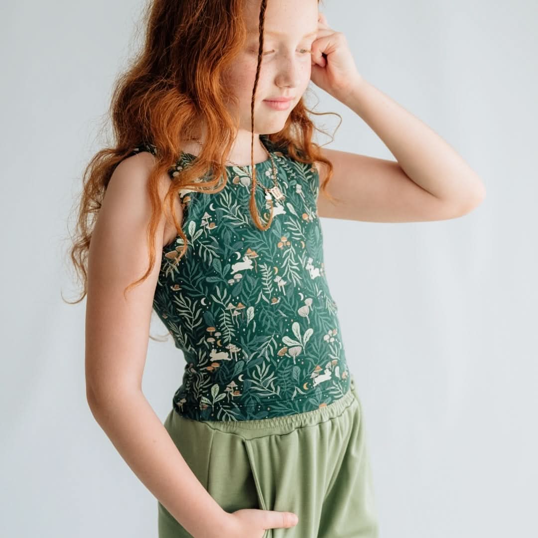 Youth Bamboo Longline Bralette-Style Tank | Night Sky